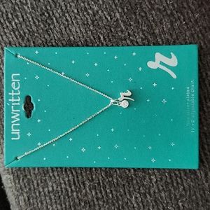 Unwritten Initial “R” Charm Necklace